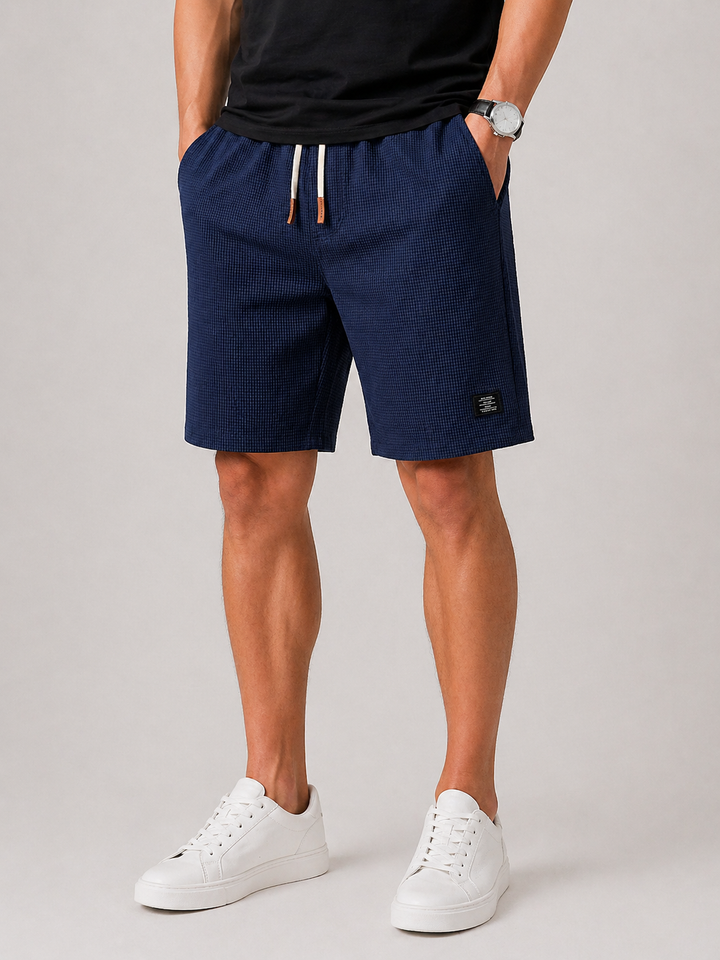 Men's Textured Drawstring Shorts with Relaxed Fit