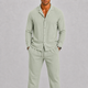 Men's Linen Set with Cuban Collar Shirt and Trousers