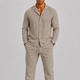 Men's Linen Set with Cuban Collar Shirt and Trousers