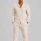 Men's Linen Set with Cuban Collar Shirt and Trousers