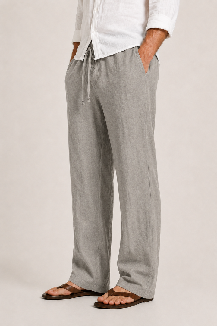 Men's Linen Trousers with Drawstring Waist