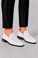 Men's Leather Moccasins with Perforation Detail