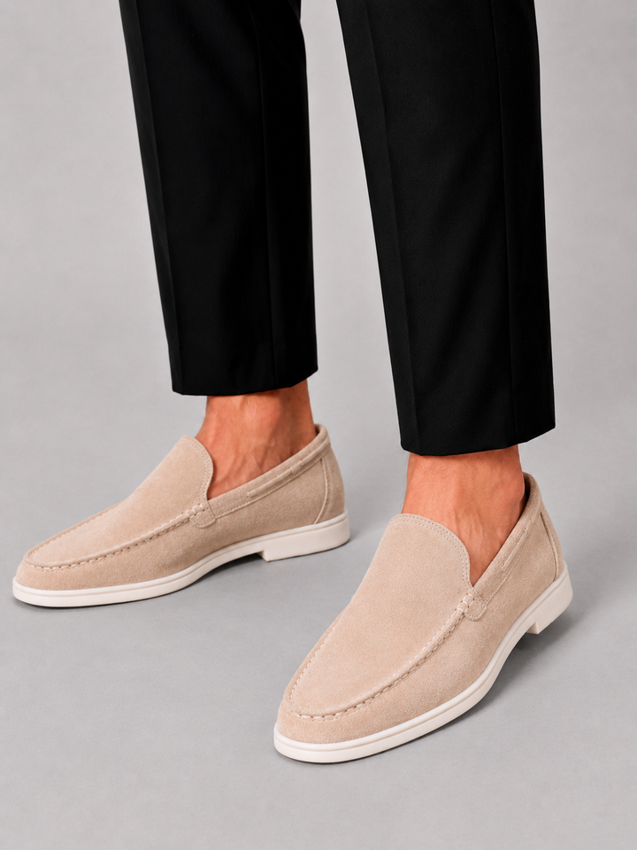 Men's Suede Slip-On Loafers in Wide Fit