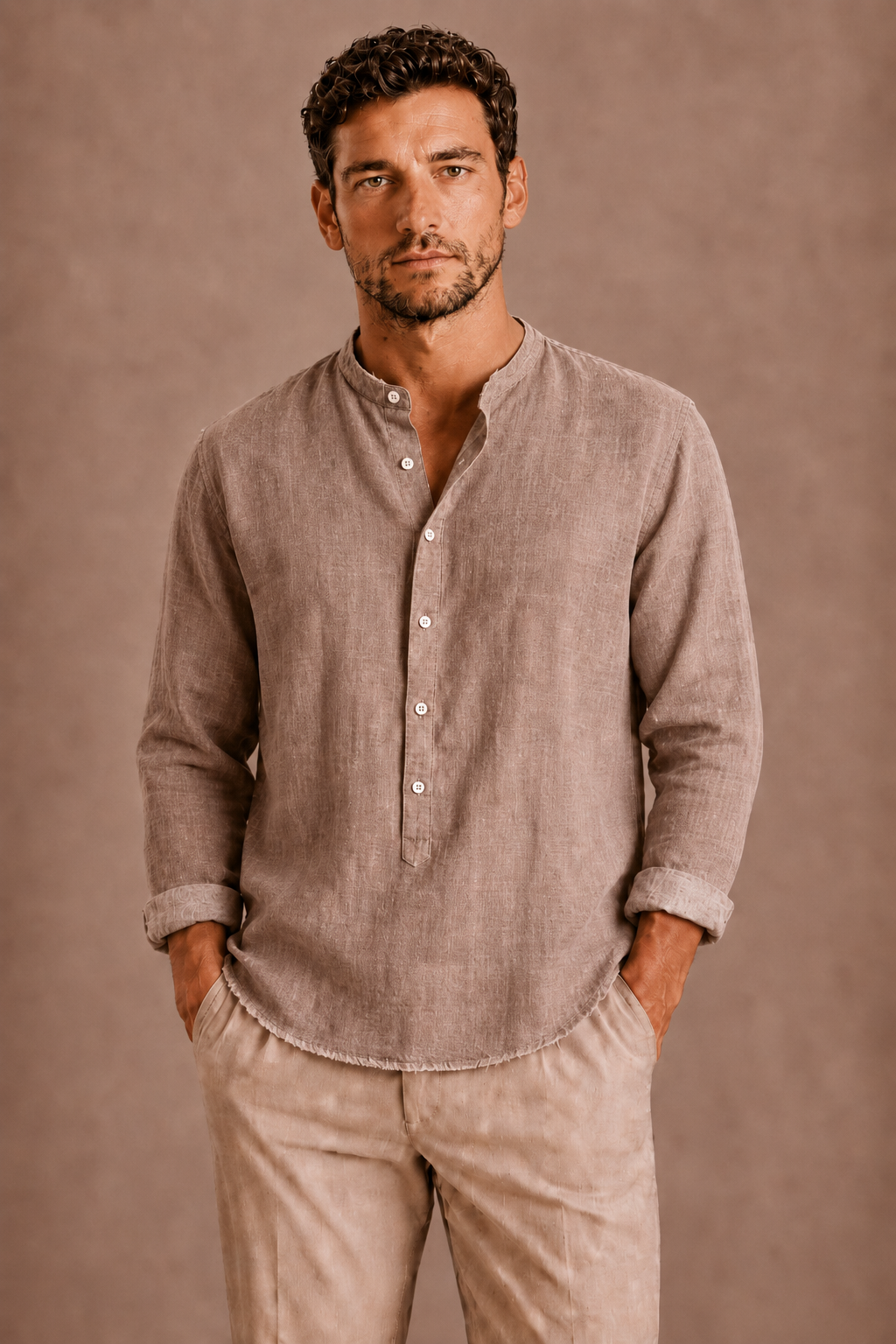 Men's Long-Sleeve Henley Shirt