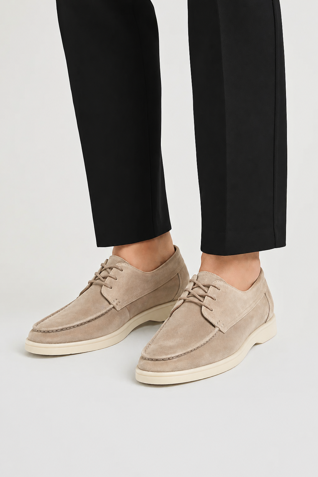 Men's Lace-Up Leather Loafers with Classic Fit