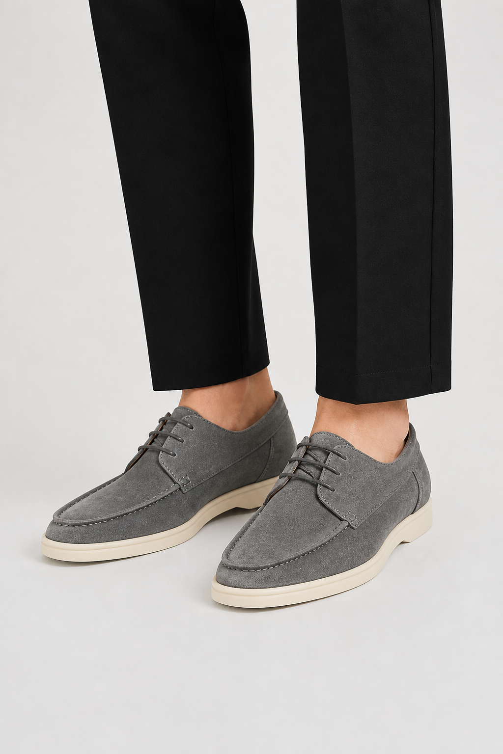 Men's Lace-Up Leather Loafers with Classic Fit