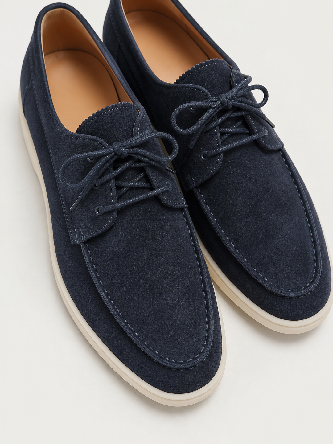Men's Lace-Up Leather Loafers with Classic Fit