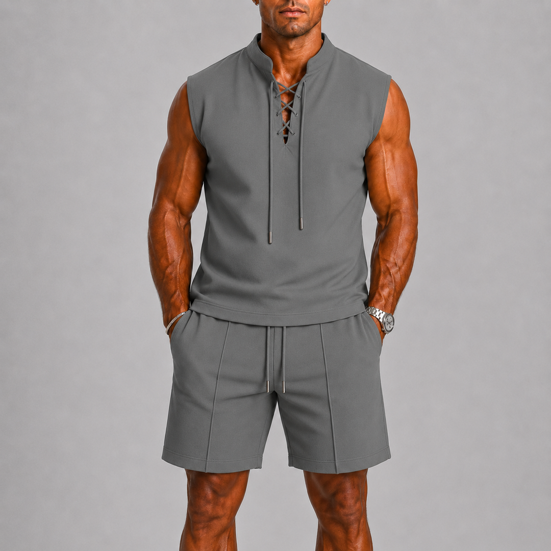 Men's Sleeveless Summer Set with Shorts