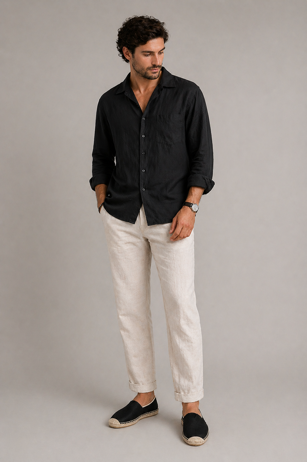 Men's Canvas Espadrille Slip-On Loafers