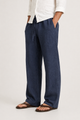 Men's Linen-Look Trousers with Drawstring and Comfort Fit