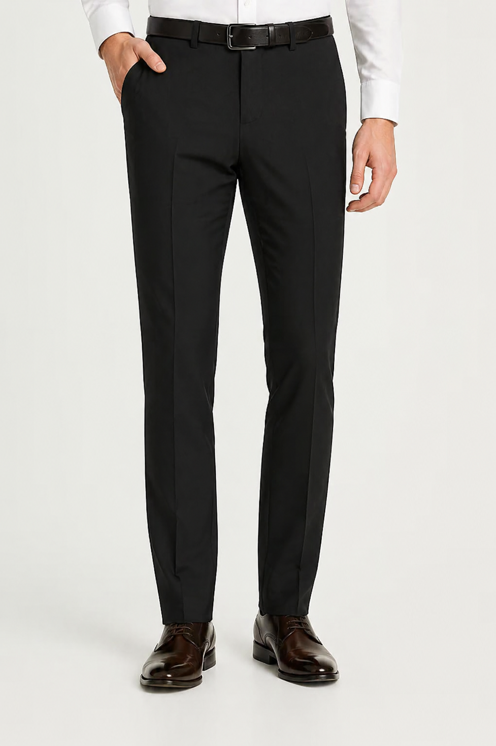Men's Stretch Trousers with Elasticated Waist and Classic Cut