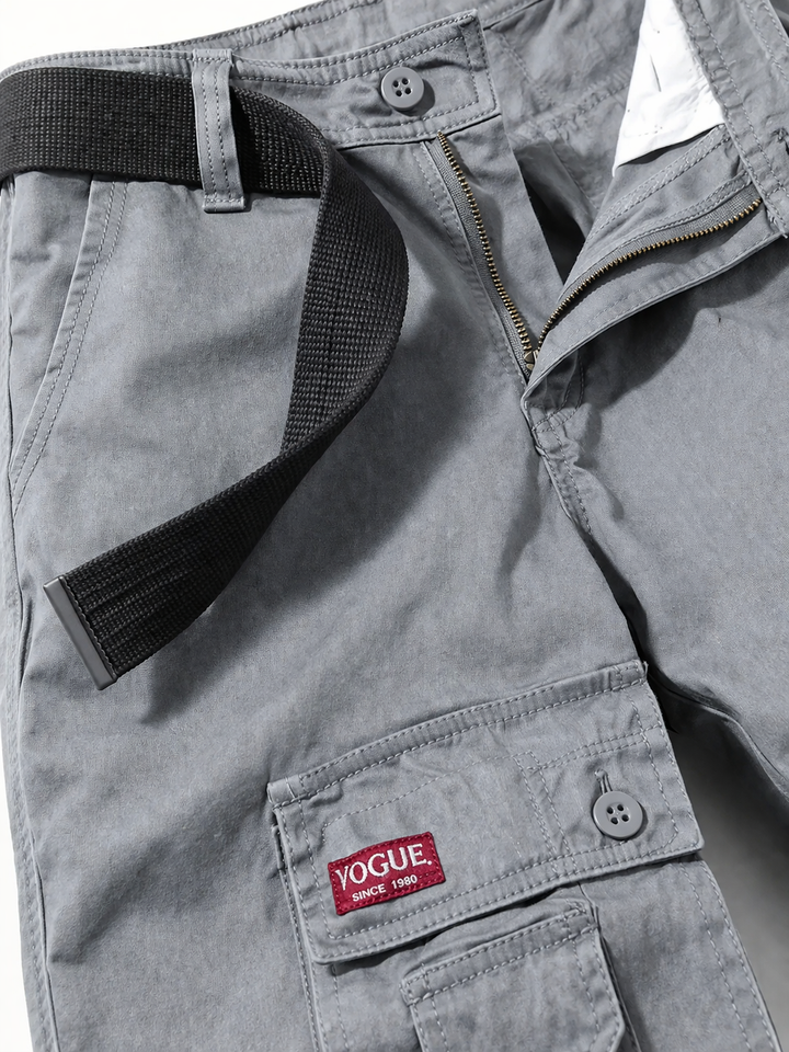 Men's Cargo Shorts with Multiple Pockets and Regular Fit