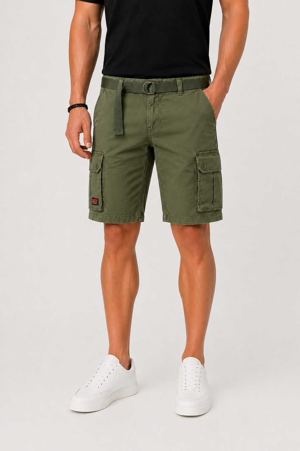 Men's Cargo Shorts with Multiple Pockets and Regular Fit