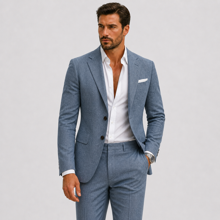 Men's Slim-Fit Linen Suit for Summer