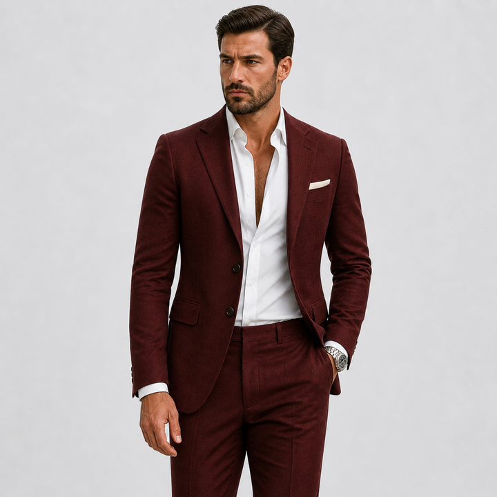 Men's Slim-Fit Linen Suit for Summer