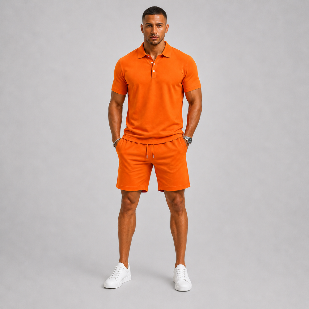 Men's Summer Sports Set in Polo and Shorts