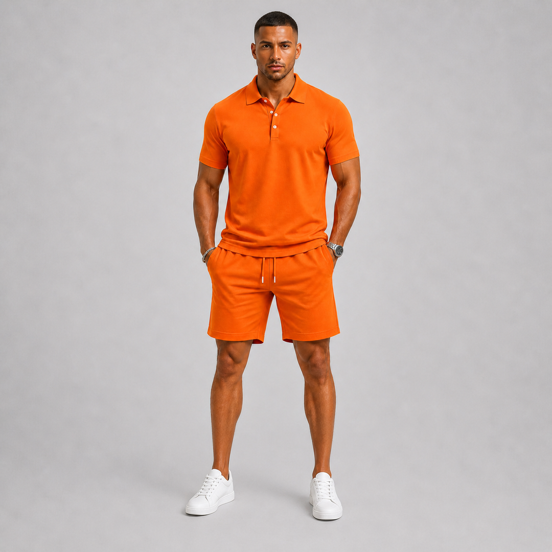 Men's Summer Sports Set in Polo and Shorts