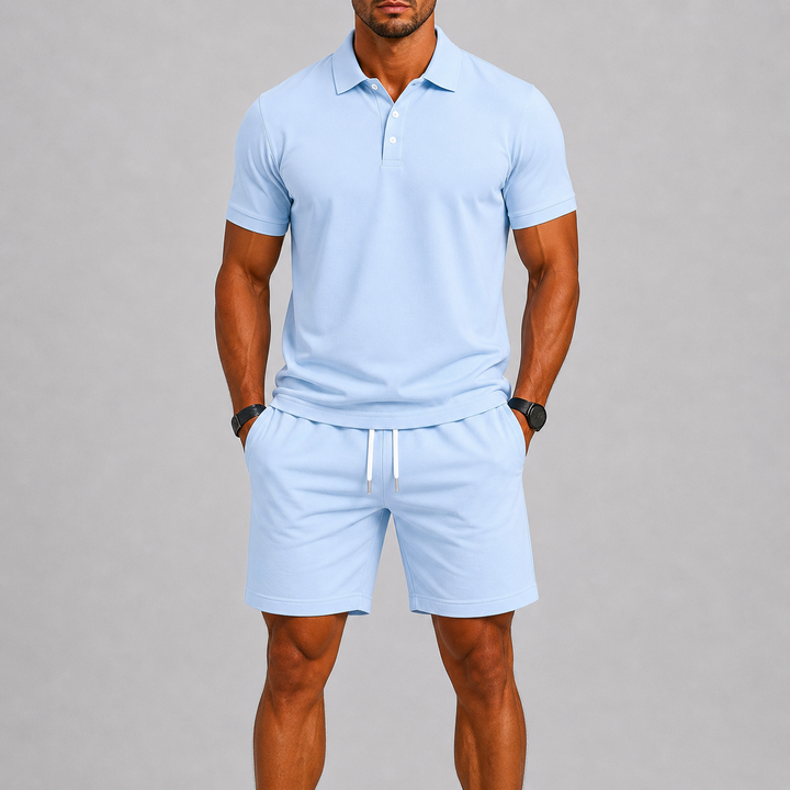 Men's Summer Sports Set in Polo and Shorts
