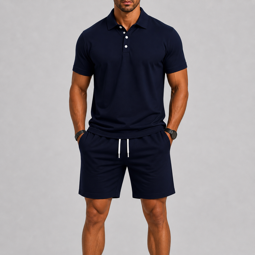 Men's Summer Sports Set in Polo and Shorts