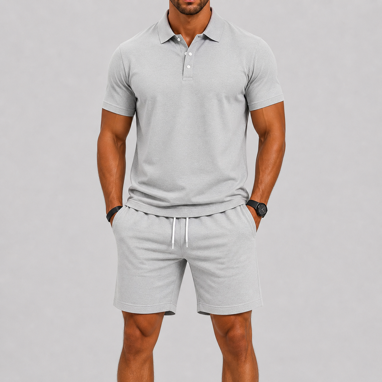 Men's Summer Sports Set in Polo and Shorts