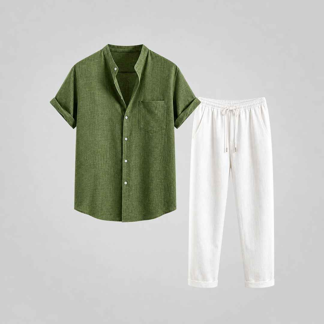 Men's Linen Shirt and Trouser Set