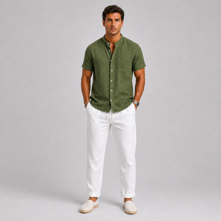 Men's Linen Shirt and Trouser Set