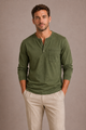 Men's Long-Sleeve Henley in Relaxed Fit