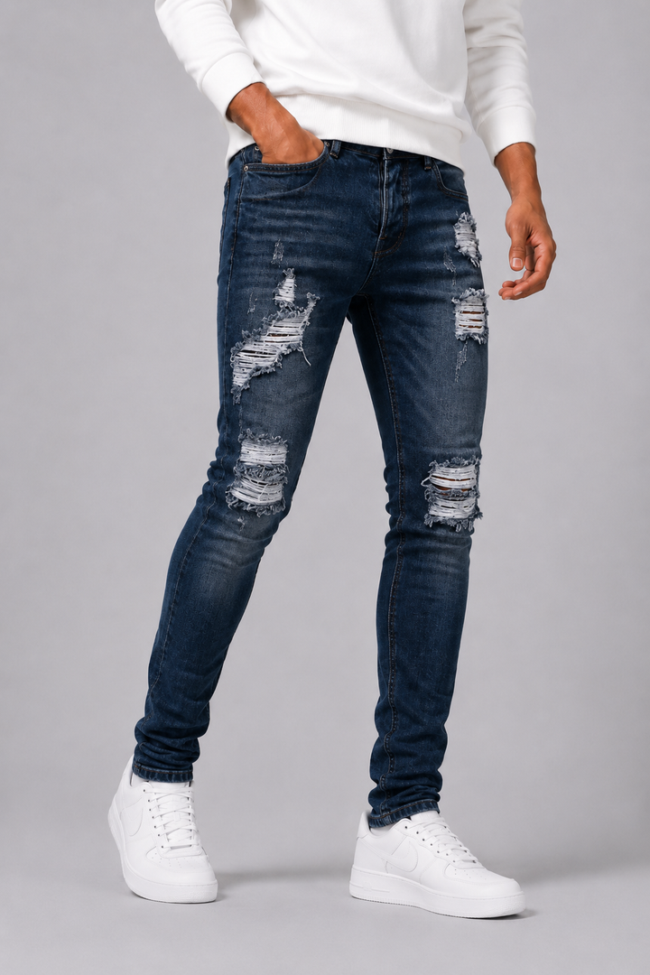 Men's Slim-Fit Ripped Jeans