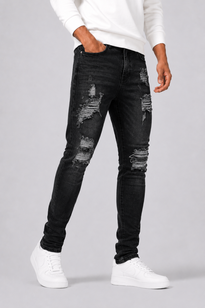 Men's Slim-Fit Ripped Jeans