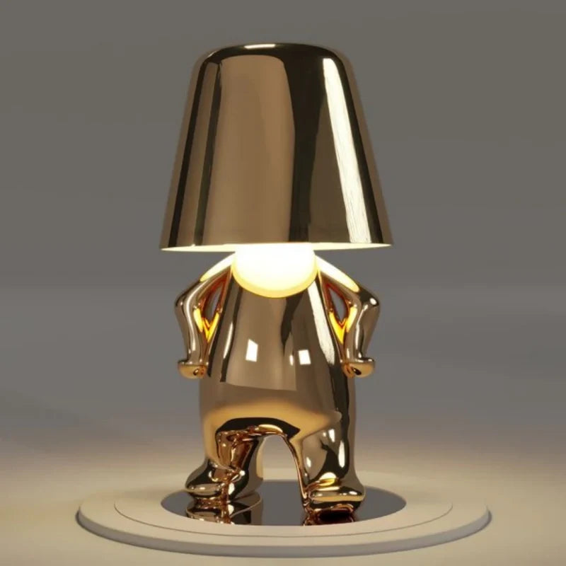 Poseable Figure Desk Lamp | Character Light in Gold or Silver