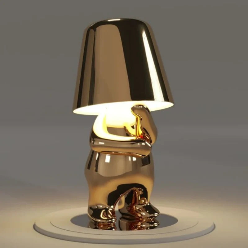 Poseable Figure Desk Lamp | Character Light in Gold or Silver