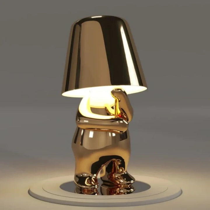 Poseable Figure Desk Lamp | Character Light in Gold or Silver