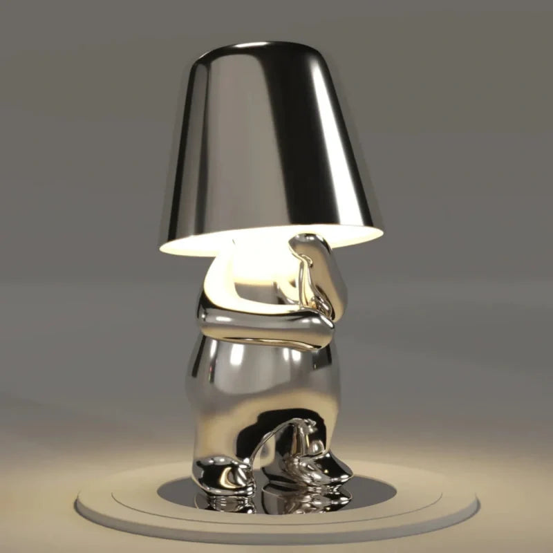 Poseable Figure Desk Lamp | Character Light in Gold or Silver