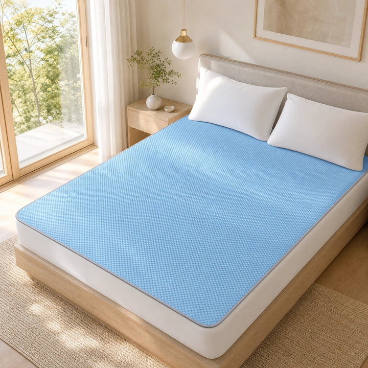 Cooling Ice Silk Mattress Pad - Breathable Washable Summer Bed Mat 6