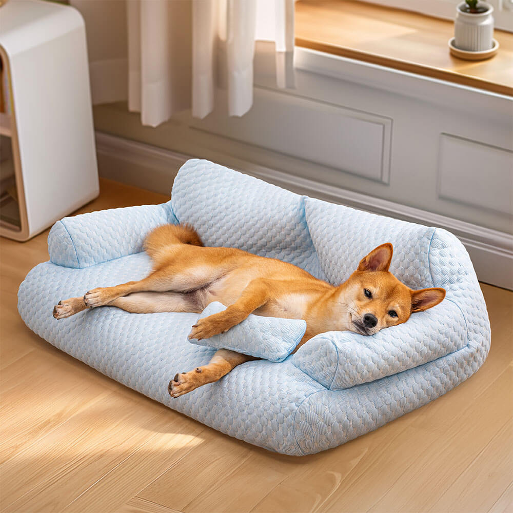 Cooling Pet Bed | Ice Silk Dog Bed with Plush Padding | Breathable Design for Ultimate Comfort 0