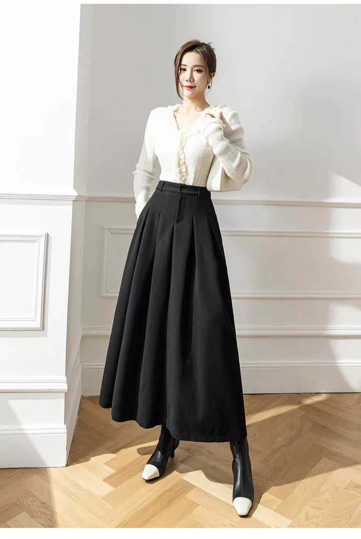 Women's Elegant A-Line Winter Skirt