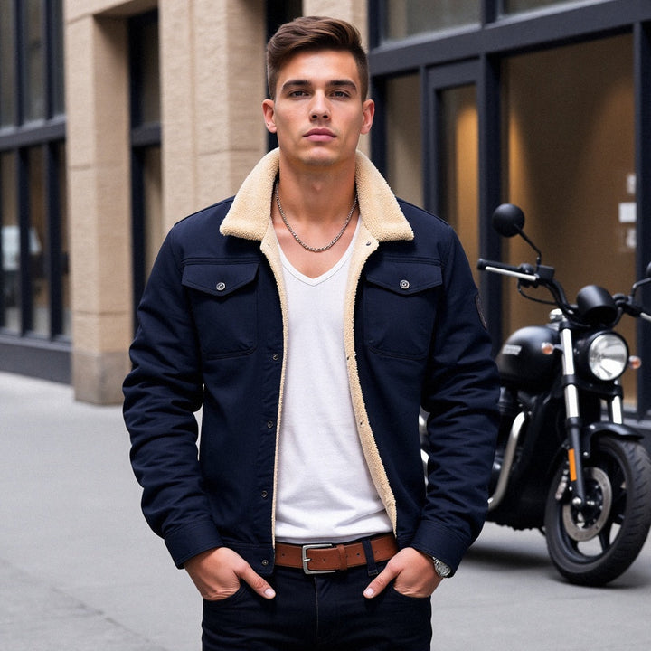 Men's Sherpa Jacket with Fleece Lining