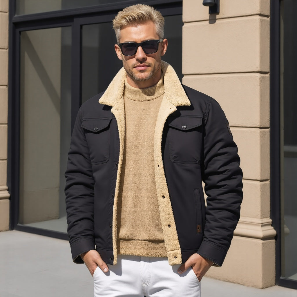 Men's Sherpa Jacket with Fleece Lining