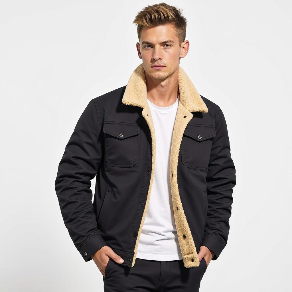 Men's Sherpa Jacket with Fleece Lining