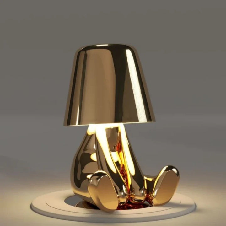 Poseable Figure Desk Lamp | Character Light in Gold or Silver