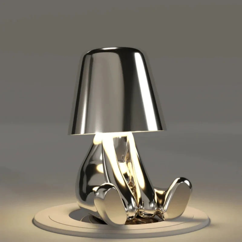 Poseable Figure Desk Lamp | Character Light in Gold or Silver