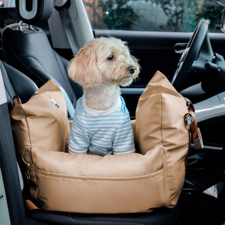 Portable Waterproof Dog Car Booster Seat with LATCH Anchors and Non Slip Base