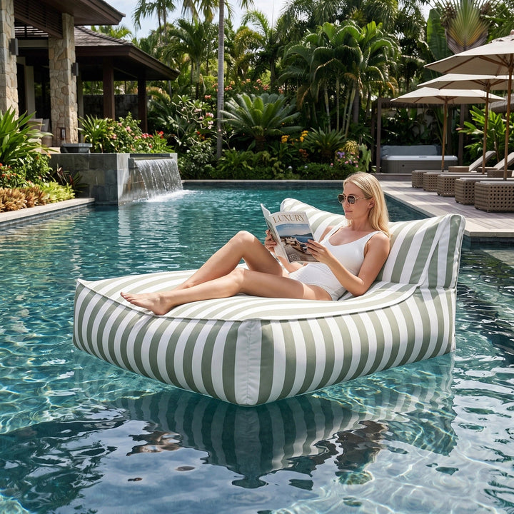 Double Bean Bag Pool Float Cover - UV Resistant Outdoor Lounge Cover 1