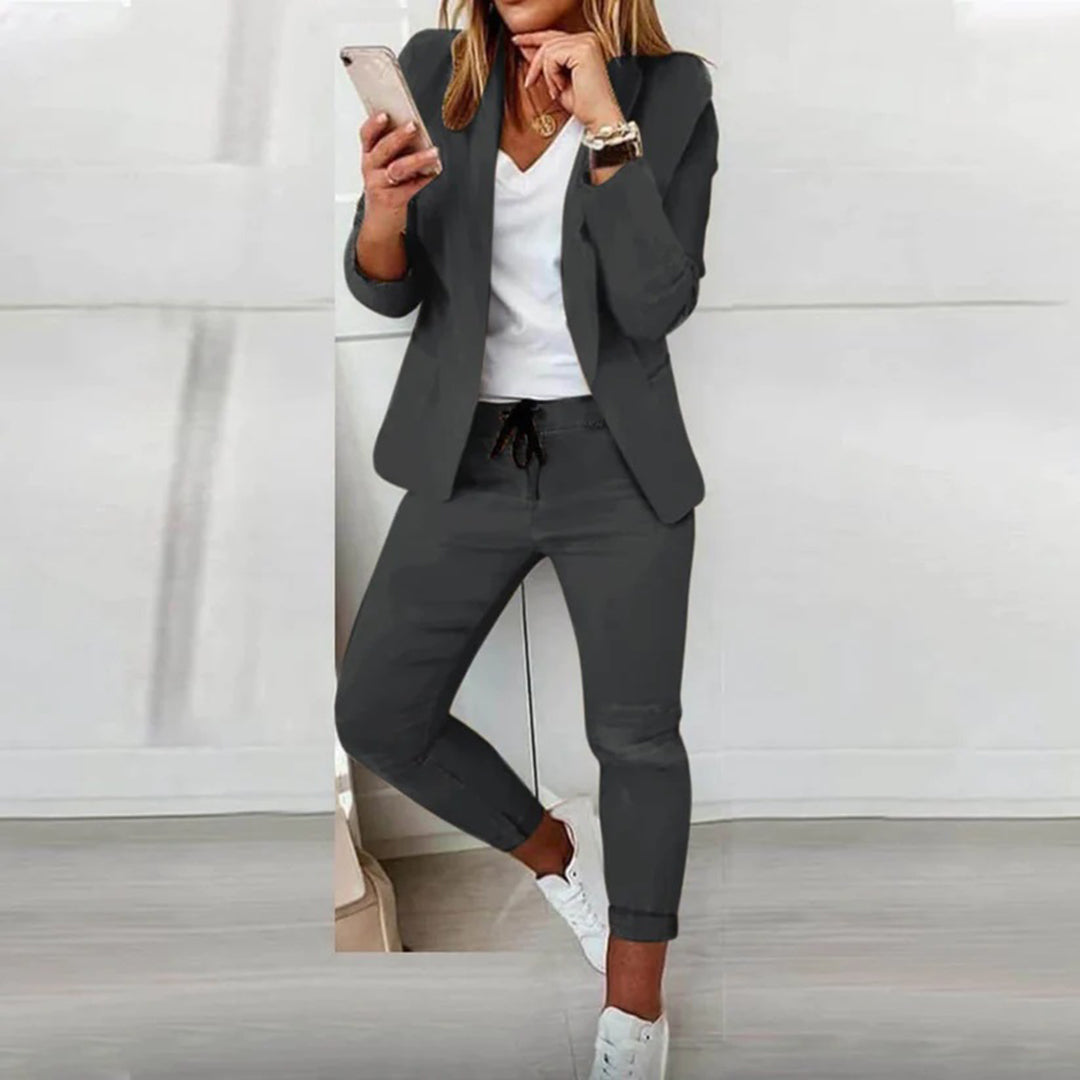 Women's Versatile Blazer and Jogger Trouser Set