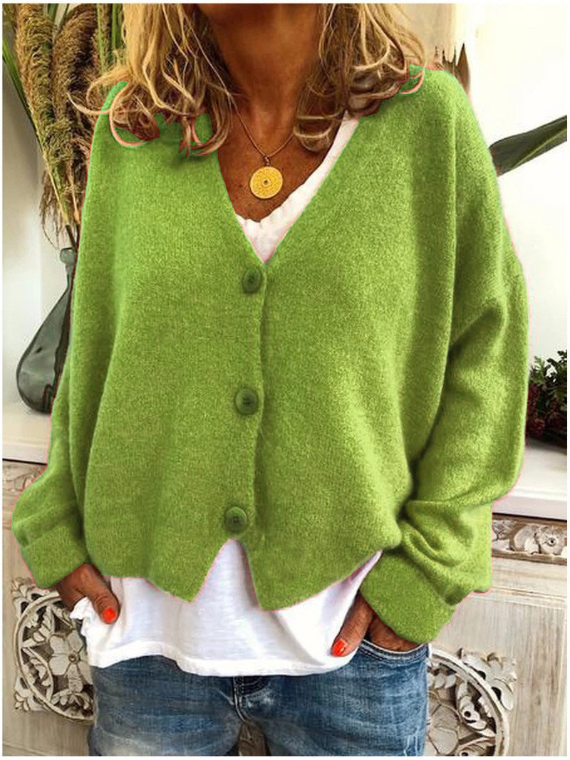 Women's Oversized Cardigan for Layering in Light Green