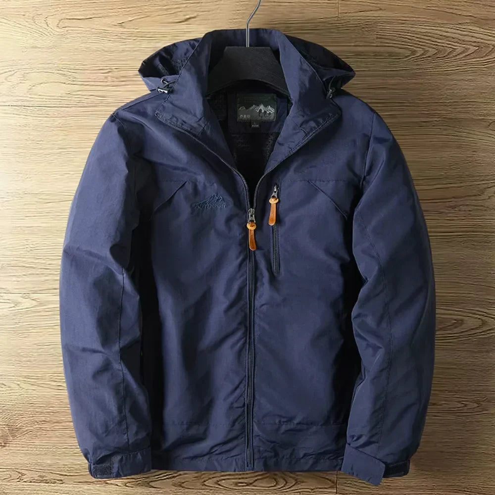 Lightweight Hooded Rain Jacket for Men with Zipped Pockets (3)