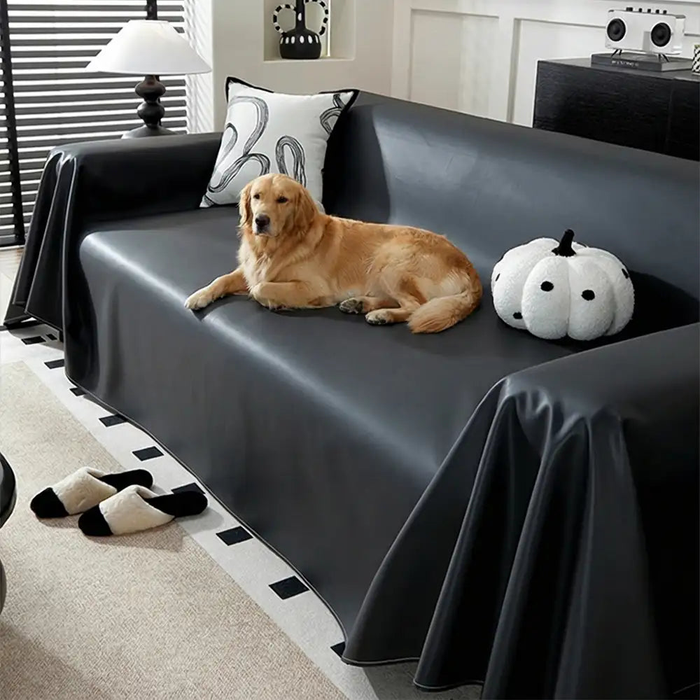 Faux Leather Waterproof Pet Hair-Resistant Sofa Protector Couch Cover 0