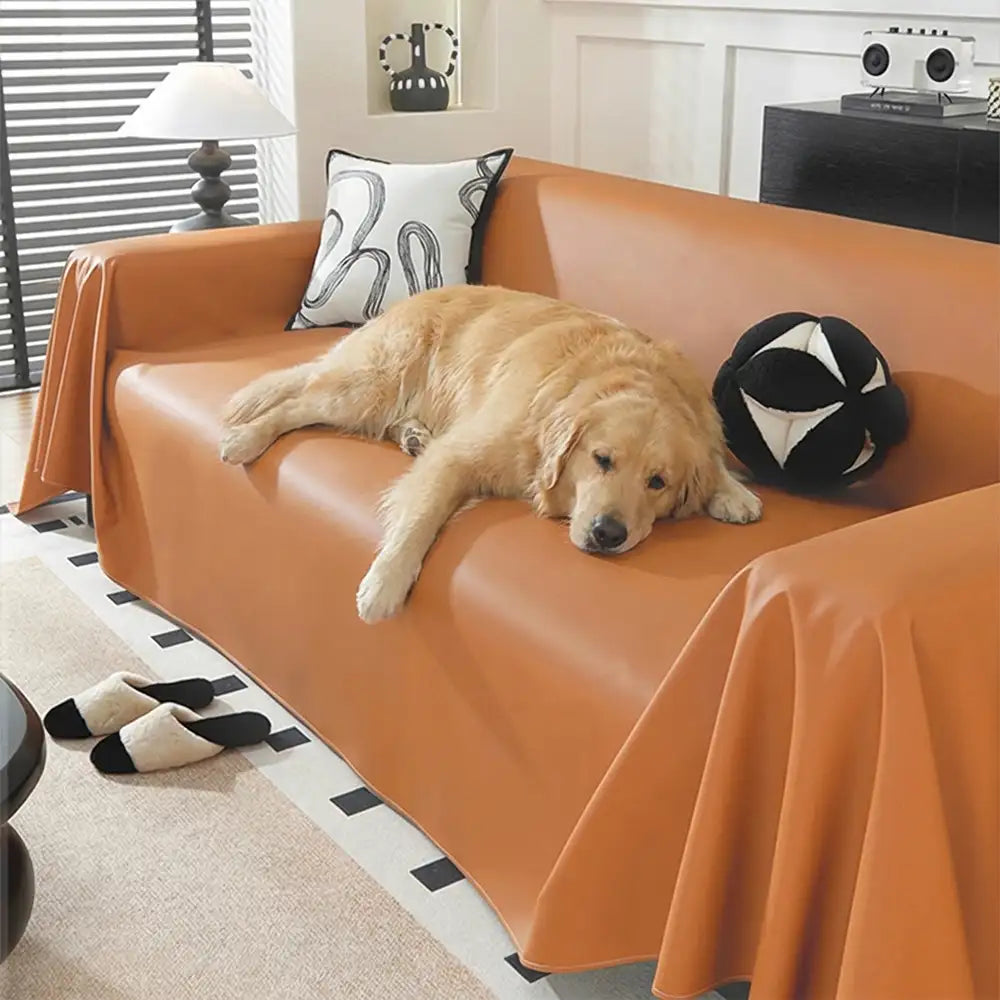 Faux Leather Waterproof Pet Hair-Resistant Sofa Protector Couch Cover 2