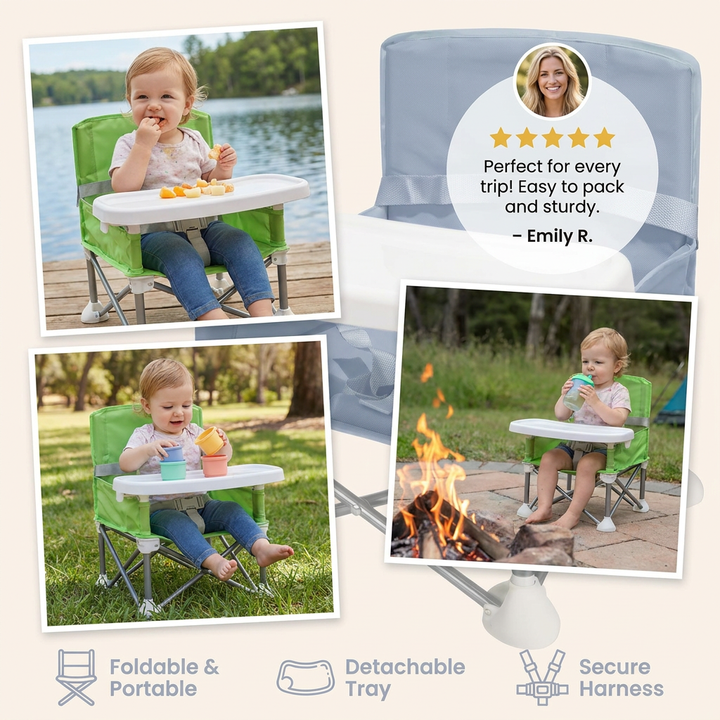 Foldable Baby Camping Chair with Tray for On the Go 4