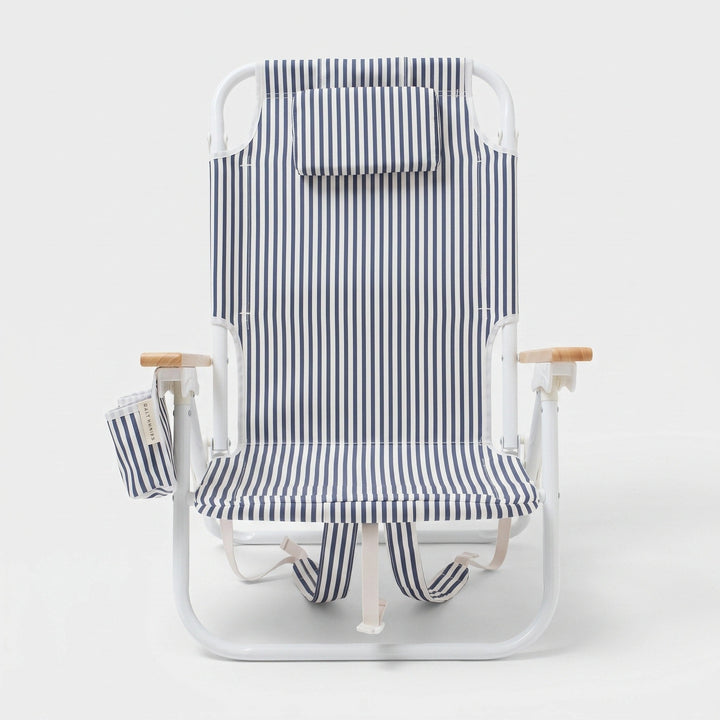 Folding Beach Chair with Cooler Pocket & Cup Holder - Portable Reclining Chair 4